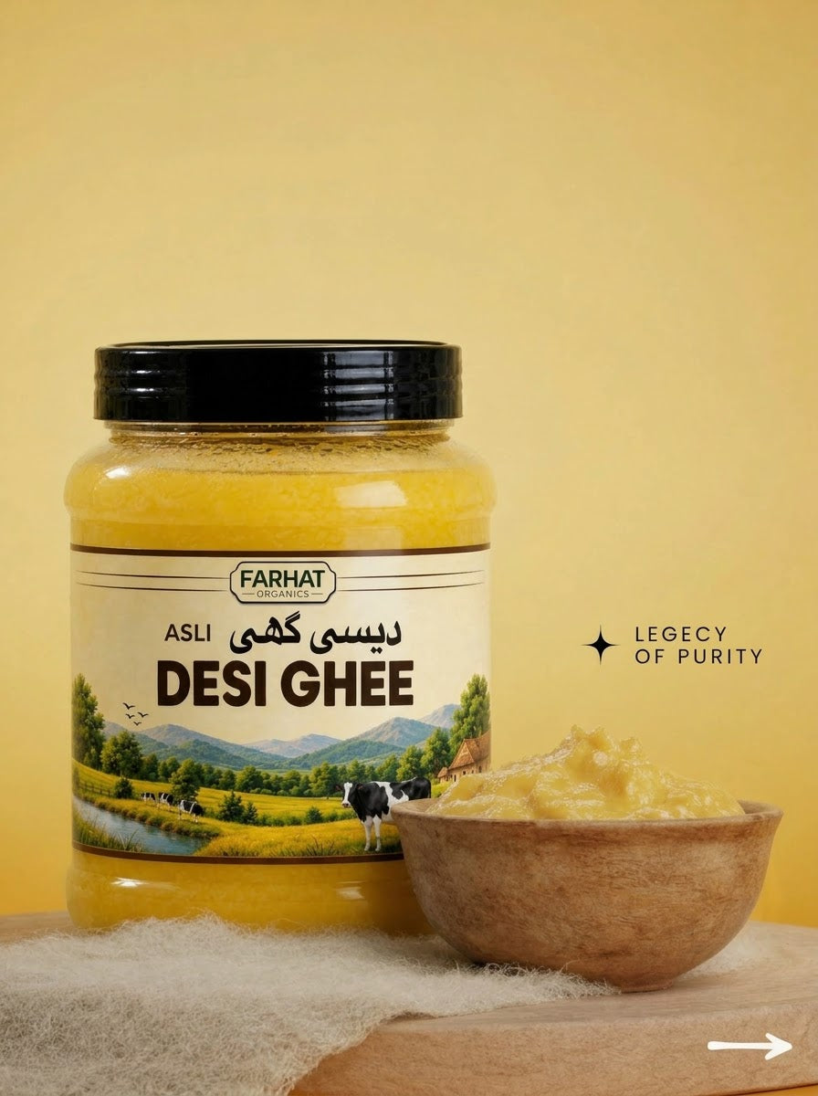Farhat Organics Asli Desi Ghee | 100% Pure Traditional Cow Ghee