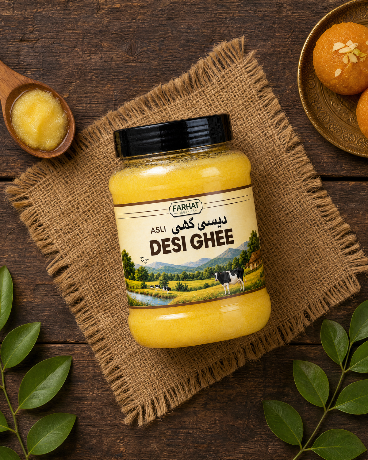 Farhat Organics Asli Desi Ghee | 100% Pure Traditional Cow Ghee