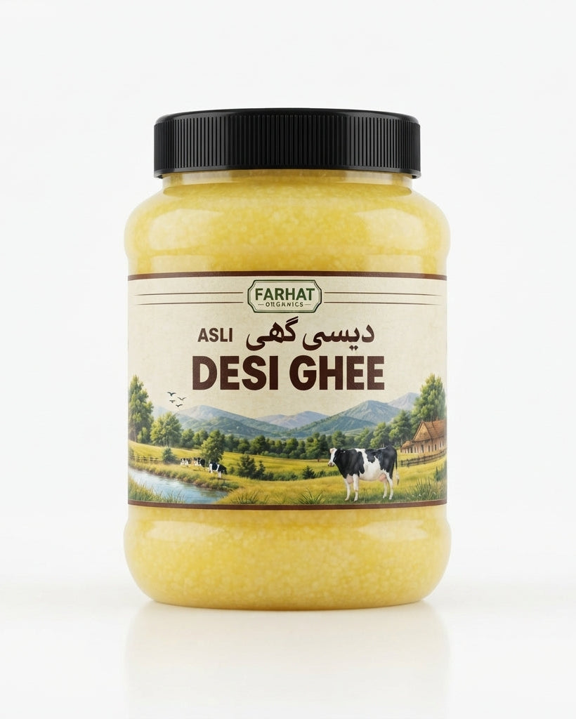 Farhat Organics Asli Desi Ghee | 100% Pure Traditional Cow Ghee